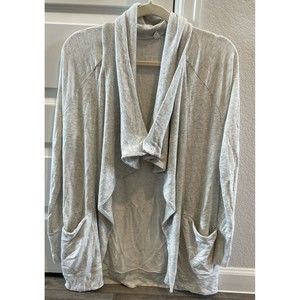 Athleta Studio Wrap Open Front Cardigan Sweater Women's Gray Magnet Size S